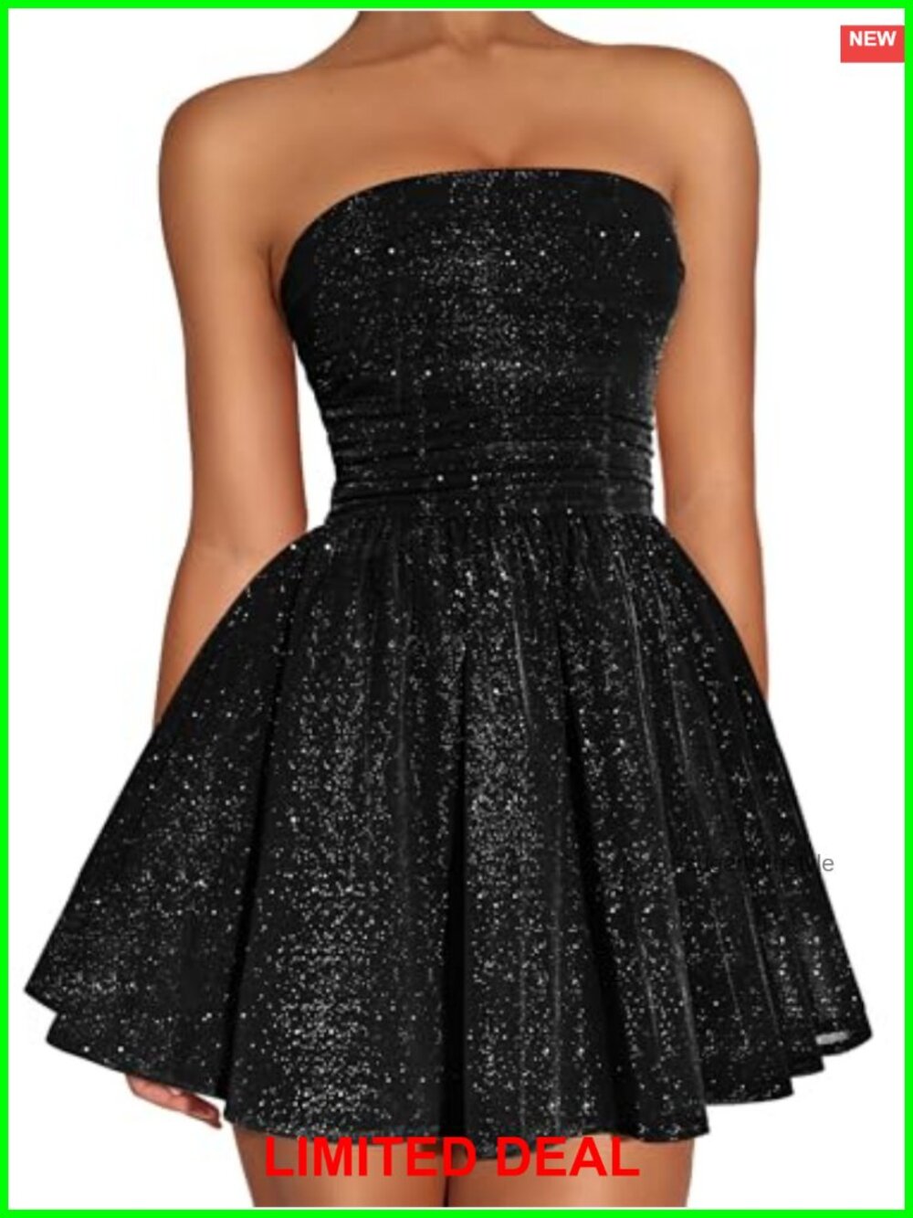 Sequin Tulle Strapless Mini Dress Ruched Bow Backless Party Prom
